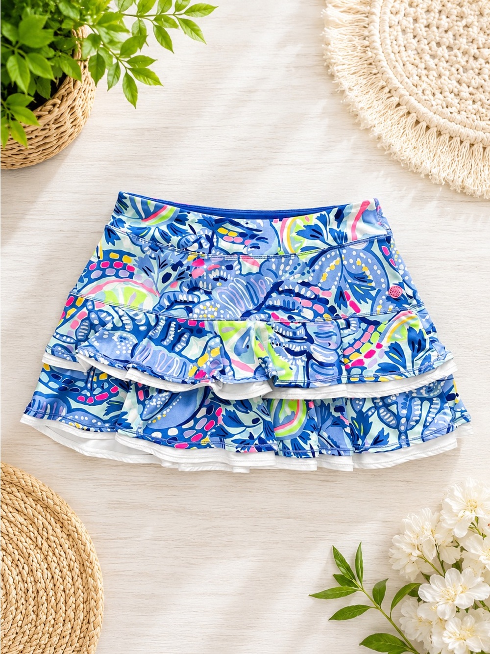 Lilly Pulitzer Luxletic Zela Skort Small Pinch Pinch UPF 50 Rare Blue EUC